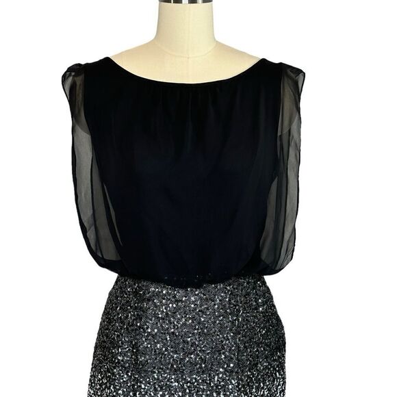 Calvin Klein Sequin Ombre Sheer Cocktail Dress| Size 10 - Picture 4 of 10